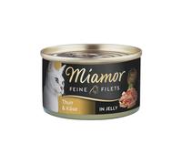 MIAMOR Filets Fins en gelée - Nourriture Humide pour Chats Adultes avec Morceaux de Filet en gelée - Complément Alimentaire Faible en Gras dans Une boîte sans additifs - 24 x 100 g de Thon et de