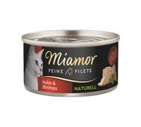 MIAMOR Feine Filets Naturell Chicken&Shrimps - Pâtée de poulet et crevettes dans leur sauce 80g