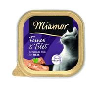Miamor - Feines & Filet | Nourriture humide pour chats adultes avec morceaux de filet clairs. Nourriture complémentaire faible en graisse dans le bol sans additifs artificiels | 16 x 100 g de volaille