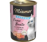 Miamor - Nourriture Humide pour Chatons - avec 7 variétés de Viande et d'abats - sans céréales - avec Taurine dans Une boîte sans additifs artificiels - 12 x 400 g Poulet et Saumon