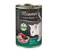 MIAMOR - Nourriture Humide pour Chats Adultes avec 7 variétés de Viande et d'abats - Nourriture complète sans céréales avec Taurine dans Une boîte sans additifs artificiels - 12 x 400 g de Dinde