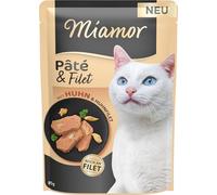 Miamor Pâté & Filet | Nourriture humide pour chats adultes avec des morceaux de filet délicats. Nourriture complète sans céréales, sans sucre et sans gluten dans une boîte sans additifs | 10 x 85 g de