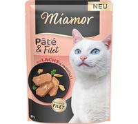 Miamor Pâté & Filet | Nourriture humide pour chats adultes avec des morceaux de filet délicats. Nourriture complète sans céréales, sans sucre et sans gluten dans une boîte sans additifs | 10 x 85 g de