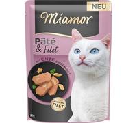 Miamor Pâté & Filet | Nourriture humide pour chats adultes avec des morceaux de filet délicats. Nourriture complète sans céréales, sans sucre et sans gluten dans une boîte sans additifs | 10 x 85 g de