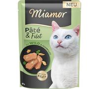 Miamor Pâté & Filet | Nourriture Humide pour Chats Adultes avec Morceaux de Filet délicats. Nourriture complète sans céréales, Sucre et Gluten dans Une boîte sans additifs | 10 x 85 g de Filet de
