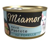 MIAMOR - Pâtée | Nourriture Humide pour Chats Adultes avec Taurine Naturelle - Aliment Complet sans céréales en boîte sans soja ni additifs artificiels - 12 x 85 g pour Truite