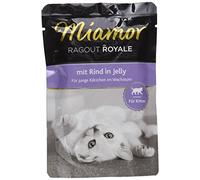 MIAMOR - Ragout Royale in Jelly - Chaton | Nourriture Humide pour Chats avec Morceaux de Ragout | Nourriture complète en Sachet fraîcheur sans soja, colorants et conservateurs | 22 x 100 g de bœuf