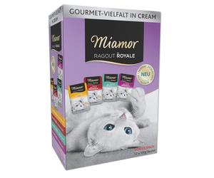 MIAMOR Ragout Royale Multibox 12 x 100 g saumon, veau, canard et poulet en crème