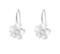 Miancheng Boucles d'oreilles pendantes élégantes en forme de fleur en argent givré avec oxyde de zirconium pour femme et fille (20 mm)