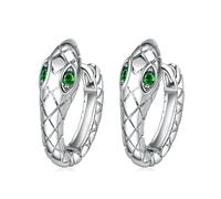 Miancheng Petites boucles d'oreilles créoles serpent en argent sterling 925 pour femmes, hommes, filles (17 mm)