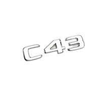 MIANXIAORUN ABS Chrome Noir C 43 Logo C43 Lettres d'emblème Autocollant de Coffre de Voiture Compatible for Mercedes Benz C43 AMG W204 W205 Accessoires d'autocollant (Color : Chrome)