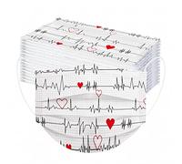 MianYaLi 50 Pcs Adultes Masque De ProtèGe-Dents De La Bouche Et du Nez Masque De Jetable 3 Couches Face Scarf avec des Boucles d'oreille Respirabilité éCharpe De Imprimé (#21)