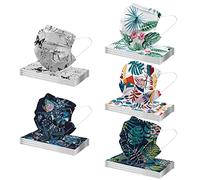 MianYaLi 50 pièces Adulte Masque Facial jetable Protection de la Bouche et du Nez imprimé 3 Couches jetable Écharpe de Cou Antipoussière Respirant Tissu Multifonctionnel Écharpes Chiffons (#13)