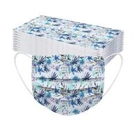 MianYaLi 50 Pièces Masque Facial Adulte Protection jetable de la Bouche et du Nez avec Motif Papillon Imprimé Bandana Masque 3 Plis Contre la poussière Foulards en Tissu Multifonctionnel Foulards