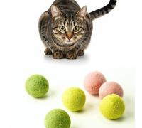 Miao and Woof Lot de 6 balles en laine pour chat - Jouets en feutre doux pour chats et chatons - Silencieux, durables, faits à la main - Jouet à mâcher sûr pour s'amuser en intérieur (rôdeur de la