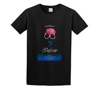 MIAO LI YI Men's Round Neck T-Shirt Inferno Dario Argento Movie Poster 1980 Double Stitch Sleeves and Hem Black M