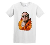 MIAO LI YI Men's Round Neck T-Shirt Mac Miller Malcolm James Mccormick NewOr Dark Gray to Soft and Light White L