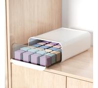 Miaocona Organiseur de tiroir blanc à 24 compartiments pour chaussettes, sous-vêtements, boîte de rangement empilable pour soutien-gorge, écharpes, cravates (taille XL, 1 pièce)