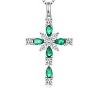 Miaofu Chaîne Croix Femme Argent s925 Pendentif Bougie Collier en Argent 925 avec Diamant Simulé Pendentif pour Femmes 05