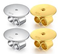 Miaofu Fermoirs De Boucles D'Oreilles, Mode Fermoirs De Boucles D'Oreilles 18K White Gold Plated Clasps Earrings 925 Sterling Silver for Women Clasp Earring Adjustable Back Lifts