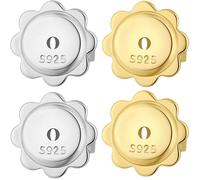 Miaofu Fermoirs De Boucles D'Oreilles, Mode Fermoirs De Boucles D'Oreilles 18K White Gold Plated Clasps Earrings 925 Sterling Silver for Women Clasp Earring Adjustable Back Lifts