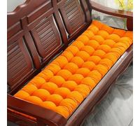 Miaogoo Coussin 2/3/4 places pour terrasse, balancelle, entrée, baie fenêtre, chaise de salle à manger épais et inclinable avec attaches antidérapantes (orange, 170 x 48 x 8 cm)