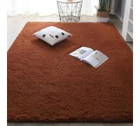 Miaogoo Grand tapis antidérapant à poils longs doux pour salon, chambre à coucher, bureau, salon, grand tapis antidérapant pour ramper et faire du yoga, ne perd pas ses poils (café, 40 x 60 cm)