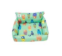 Miaogoo Lit doux pour petit chien et chat avec bords surélevés, traversin 4 côtés, lavable, coussin apaisant (50 x 42 cm, vert)
