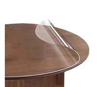 Miaogoo Nappe de bureau ronde en PVC transparent - Imperméable - Protection de table pour la maison, la salle à manger, la cuisine - Nappe en plastique transparent/givré (75 x 75 cm, transparent)