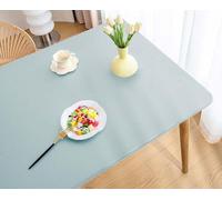 Miaogoo Nappe rectangulaire avec bords élastiques en cuir synthétique pour extérieur, cuisine, pique-nique, camping, fête, imperméable et résistante à l'huile (140 x 90 cm, bleu)
