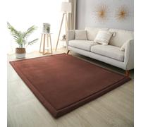 Miaogoo Tapis de jeu pliable pour salon, tapis de jeu antidérapant pour chambre à coucher, salon, salle de jeux, pour ramper le yoga, tapis de parc en velours corail (café, 130 x 190 cm)