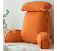 Miaogoo Traversin de lecture pour canapé-lit, traversin confortable et douillet avec dossier amovible, coussin de soutien pour le cou, coussin de repos pour le dos soulageant la douleur (Orange)