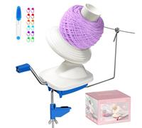 MIAOKE Enrouleur de pelote de fil à manivelle lisse, enrouleur de fil pratique avec 12 broches de marquage et ciseaux d'installation facile, enrouleur de fil pour crochet, cadeau et bonne aide pour