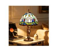 MIAOKE Stained Glass Lamp Vintage, Art Déco Convient(Tulipes Bleues)