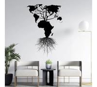 MIAOKEJIA Grande carte de l'Afrique, carte du monde, autocollant mural, chambre à coucher, salon, bureau, continent africain, paysage terrestre, autocollant mural, décoration intérieure