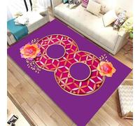 MIAOKEJIA Tapis floral numérique créatif arabe salon chambre tapis salle de bain porte d'entrée tapis antidérapant baie vitrée tapis de zone