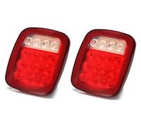 MIAOLISI feu signalisation arrière auto Pour Jeep Pour Wrangler YJ TJ CJ JK Voiture Camion Remorque Caravane Arrière Feu 16 De Freinage Recul(Red 2 Pieces)