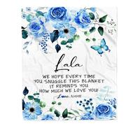 MIAOMANSENSTORE Couverture en Polaire personnalisée pour Petits-Enfants, Petite-Fille, Petit-Fils, Nous t'aimons, Grand-Parent, Anniversaire, fête des mères, Noël