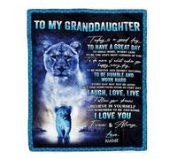 MIAOMANSENSTORE Couverture personnalisée avec nom personnalisé Nouveau-né Baleine Bleue Fils Fille nièce Neveu Petit-Fils Petite-Fille Anniversaire Noël Couverture Polaire de lit personnalisée