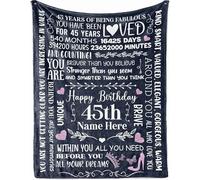 MIAOMANSENSTORE Couverture personnalisée pour ma Femme, de la Part de Mon Mari, avec nom et Date d'anniversaire, Cadeaux d'anniversaire pour Elle, Cadeau de Saint-Valentin pour ma Femme