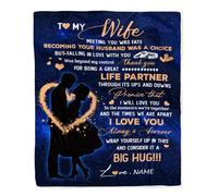 MIAOMANSENSTORE Couverture personnalisée pour ma Femme de la Part de Mon Mari, Merci, C'est Un Gros câlin, Anniversaire de Mariage, Saint-Valentin, Mariage, Noël, Couverture Polaire