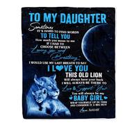 MIAOMANSENSTORE Couverture personnalisée pour ma Fille Bonus de la Part de ma Belle-mère Lettre Florale par Avion Je t'aime Belle-Fille Anniversaire Noël Couverture Polaire personnalisée