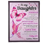 MIAOMANSENSTORE Couverture personnalisée pour ma Fille de Maman Papa Wood Chaque Fois Que Vous Vous sentez dépassé, souvenez-Vous de l'anniversaire de la Fille de Qui Couverture Polaire de Noël