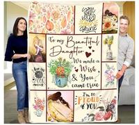 MIAOMANSENSTORE Couverture personnalisée pour ma filleule, Cadeaux de la Marraine, Parrain, Je Te Souhaite la Force, Ours, Cadeaux d'anniversaire pour filleule, Couverture Polaire de Noël