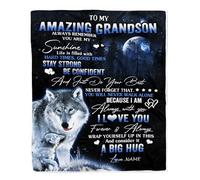 MIAOMANSENSTORE Couverture personnalisée pour ma Grand-mère de Petits-Enfants Floral Combien Nous t'aimons Grand-mère Anniversaire Fête des Mères Noël Couverture Polaire personnalisée