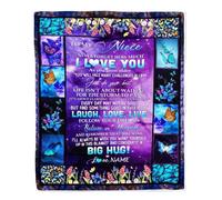 MIAOMANSENSTORE Couverture personnalisée pour ma Petite-Fille de Grand-mère N'oublie jamais Je t'aime Papillon Rose Petite-Fille Anniversaire Noël Couverture Polaire personnalisée