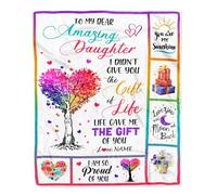 MIAOMANSENSTORE Couverture personnalisée pour ma Petite-Fille de Grand-mère Papa mère Violet Je t'aime Petite-Fille Cadeau d'anniversaire de Noël Couette de lit personnalisée Couverture Polaire