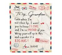 MIAOMANSENSTORE Couverture personnalisée pour Mon Neveu de Tante Tante Crois en toi Bois Neveu Anniversaire Remise des diplômes Noël Couette de lit personnalisée Couverture Polaire