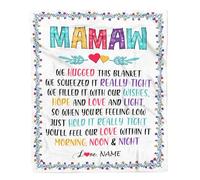 MIAOMANSENSTORE Couverture personnalisée pour Mon Petit-Fils de Grand-père Grand-mère n'oublie jamais Que Je t'aime Loup Petit-Fils Anniversaire Noël Couverture Polaire de lit personnalisée