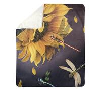 MIAOMANSENSTORE Couverture Polaire personnalisée pour Mon Lala, de la Part de Mes Petits-Enfants et de ma Petite-Fille. Je Veux dire Que Je t'aime. Tournesol Lala, Anniversaire, fête des mères, Noël.